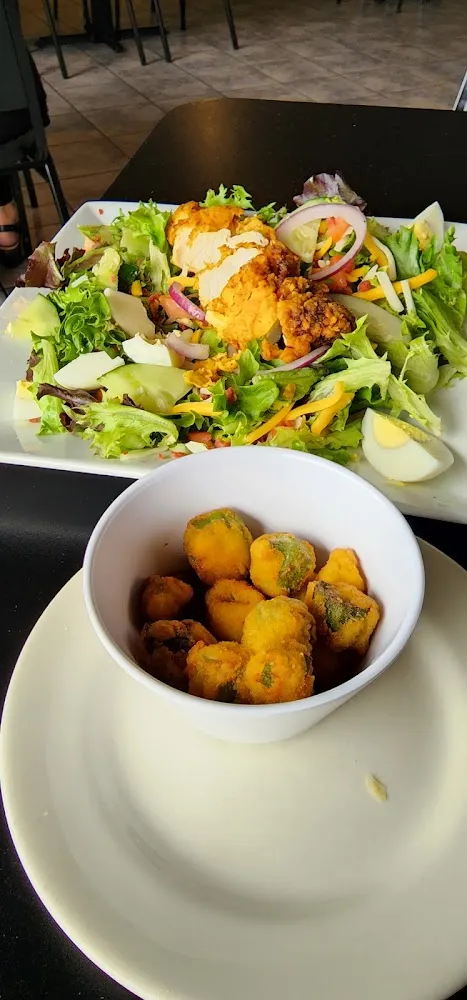 Cobb Salad with Fried Okra